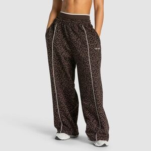 Teveo Contrastline Wide Leg Jogger - Espresso Leopard